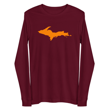 Michigan Upper Peninsula T-Shirt (w/ Orange UP Outline) | Unisex Long Sleeve