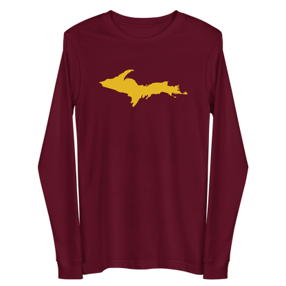 Michigan Upper Peninsula T-Shirt (w/ Gold UP Outline) | Unisex Long Sleeve