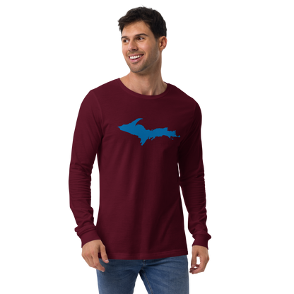 Michigan Upper Peninsula T-Shirt (w/ Azure UP Outline) | Unisex Long Sleeve