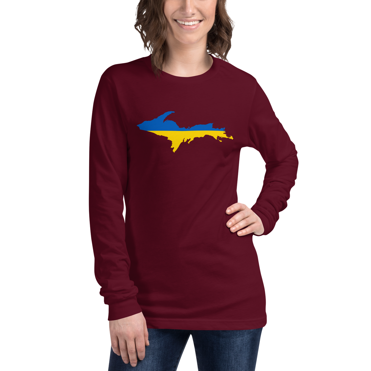 Michigan Upper Peninsula T-Shirt (w/ UP Ukraine Outline) | Unisex Long Sleeve