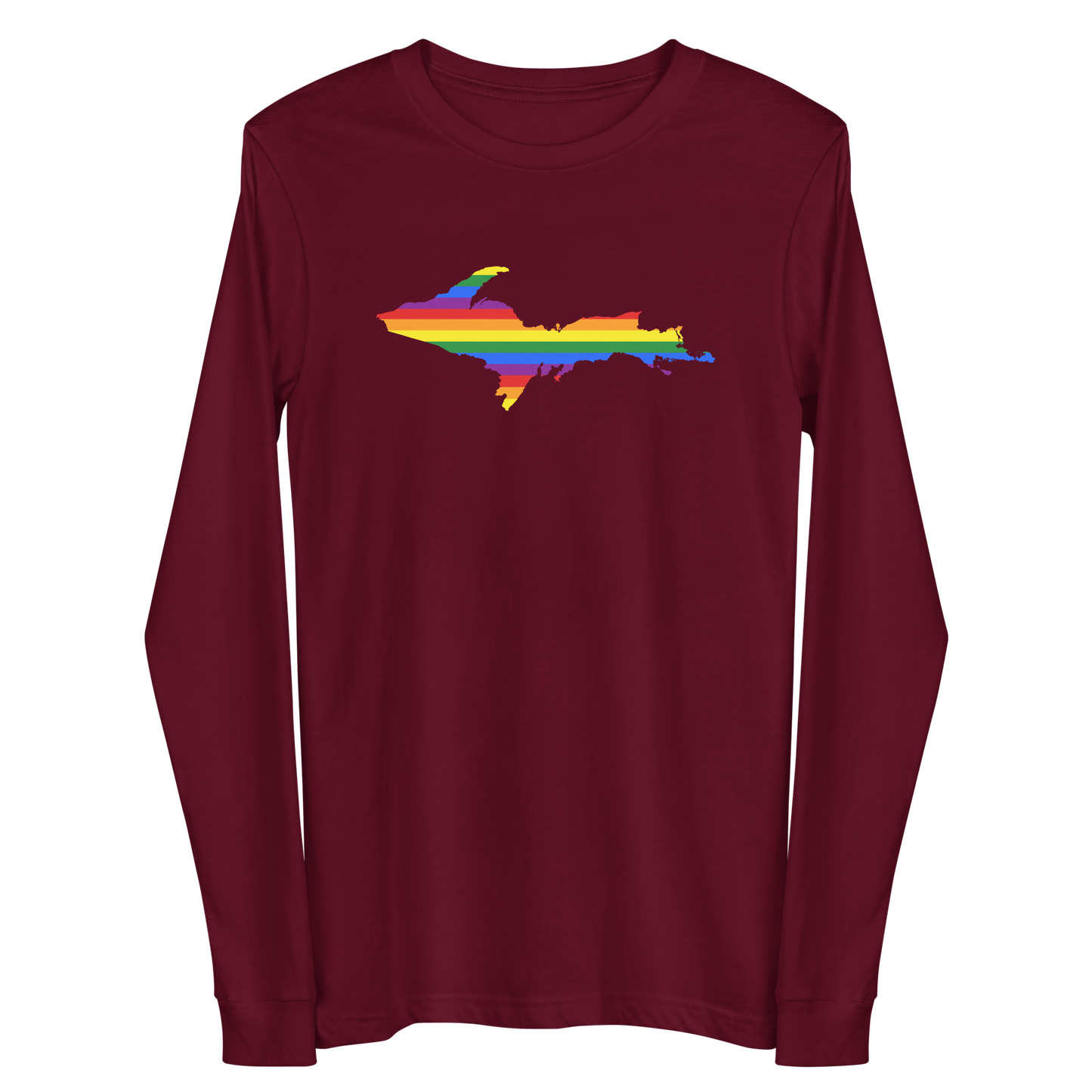 Michigan Upper Peninsula T-Shirt (w/ UP Pride Flag Outline) | Unisex Long Sleeve