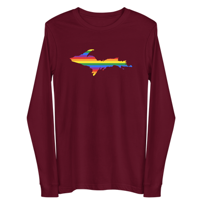 Michigan Upper Peninsula T-Shirt (w/ UP Pride Flag Outline) | Unisex Long Sleeve