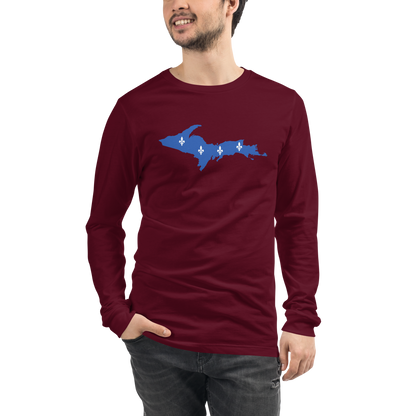 Michigan Upper Peninsula T-Shirt (w/ UP Quebec Flag Outline) | Unisex Long Sleeve