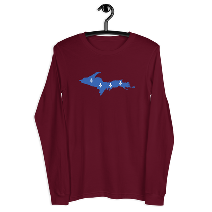 Michigan Upper Peninsula T-Shirt (w/ UP Quebec Flag Outline) | Unisex Long Sleeve