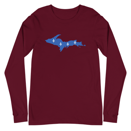 Michigan Upper Peninsula T-Shirt (w/ UP Quebec Flag Outline) | Unisex Long Sleeve