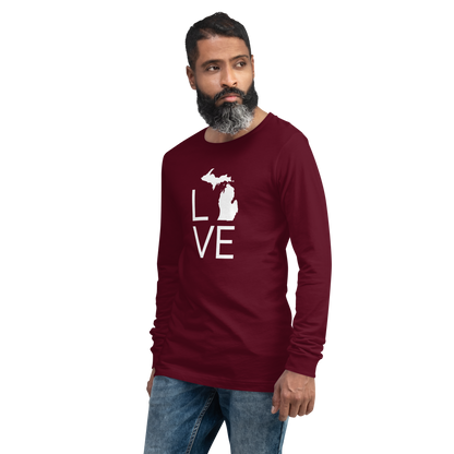 Michigan 'Love' T-Shirt (Thin Sans Font) | Unisex Long Sleeve