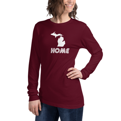 Michigan 'Home' T-Shirt (1970s Audiophile Font) | Unisex Long Sleeve