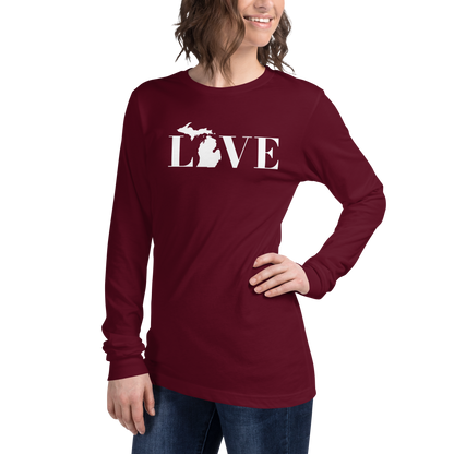 Michigan 'Love' T-Shirt (Didone Font) | Unisex Long Sleeve