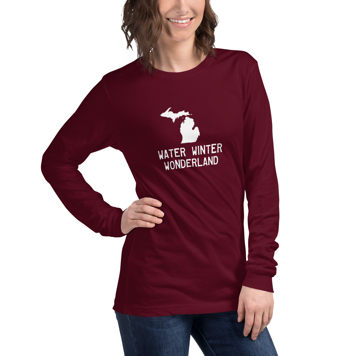 Michigan 'Water Winter Wonderland' Long Sleeve T-Shirt | Unisex