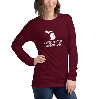 Michigan 'Water Winter Wonderland' Long Sleeve T-Shirt | Unisex