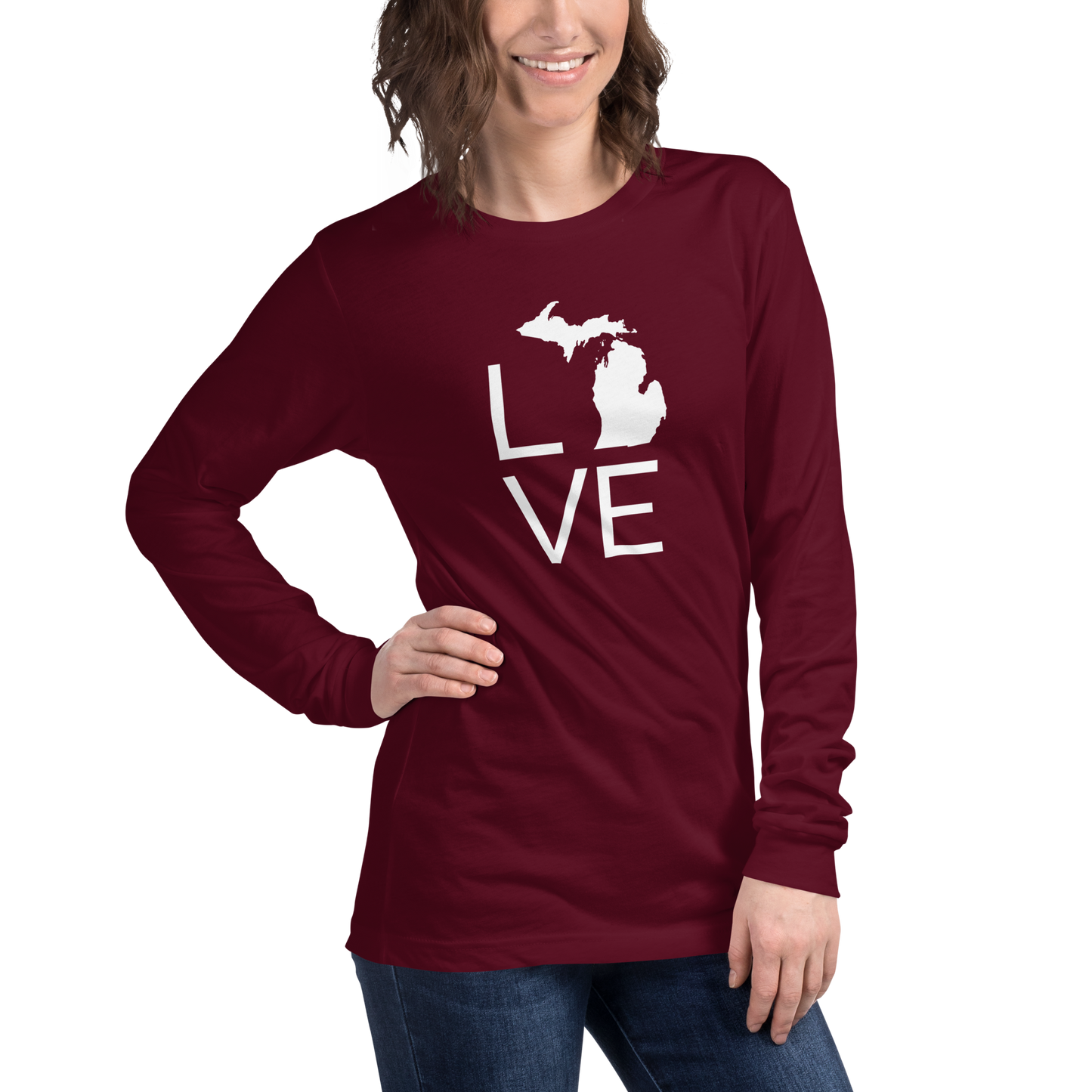 Michigan 'Love' T-Shirt (Thin Sans Font) | Unisex Long Sleeve