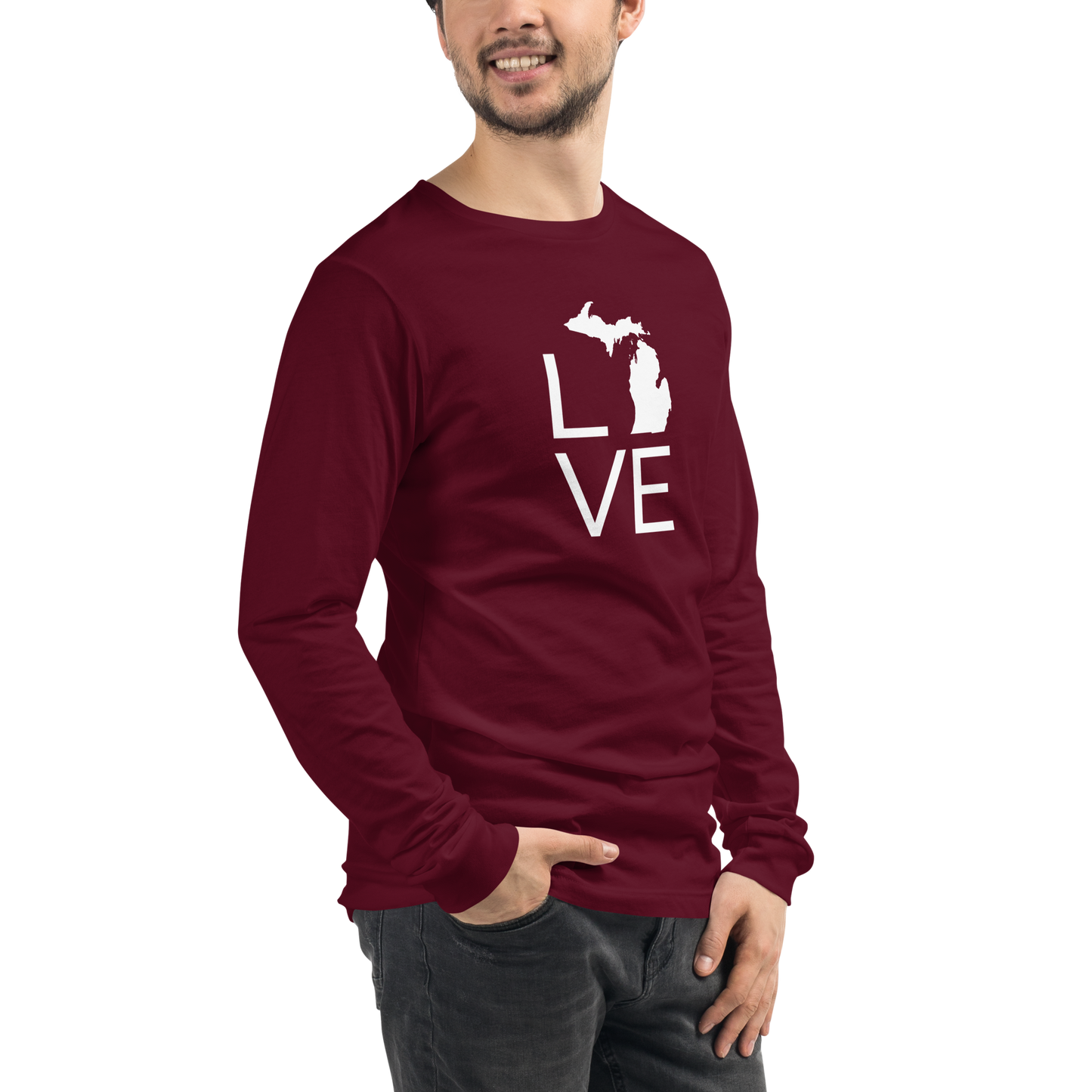 Michigan 'Love' T-Shirt (Thin Sans Font) | Unisex Long Sleeve