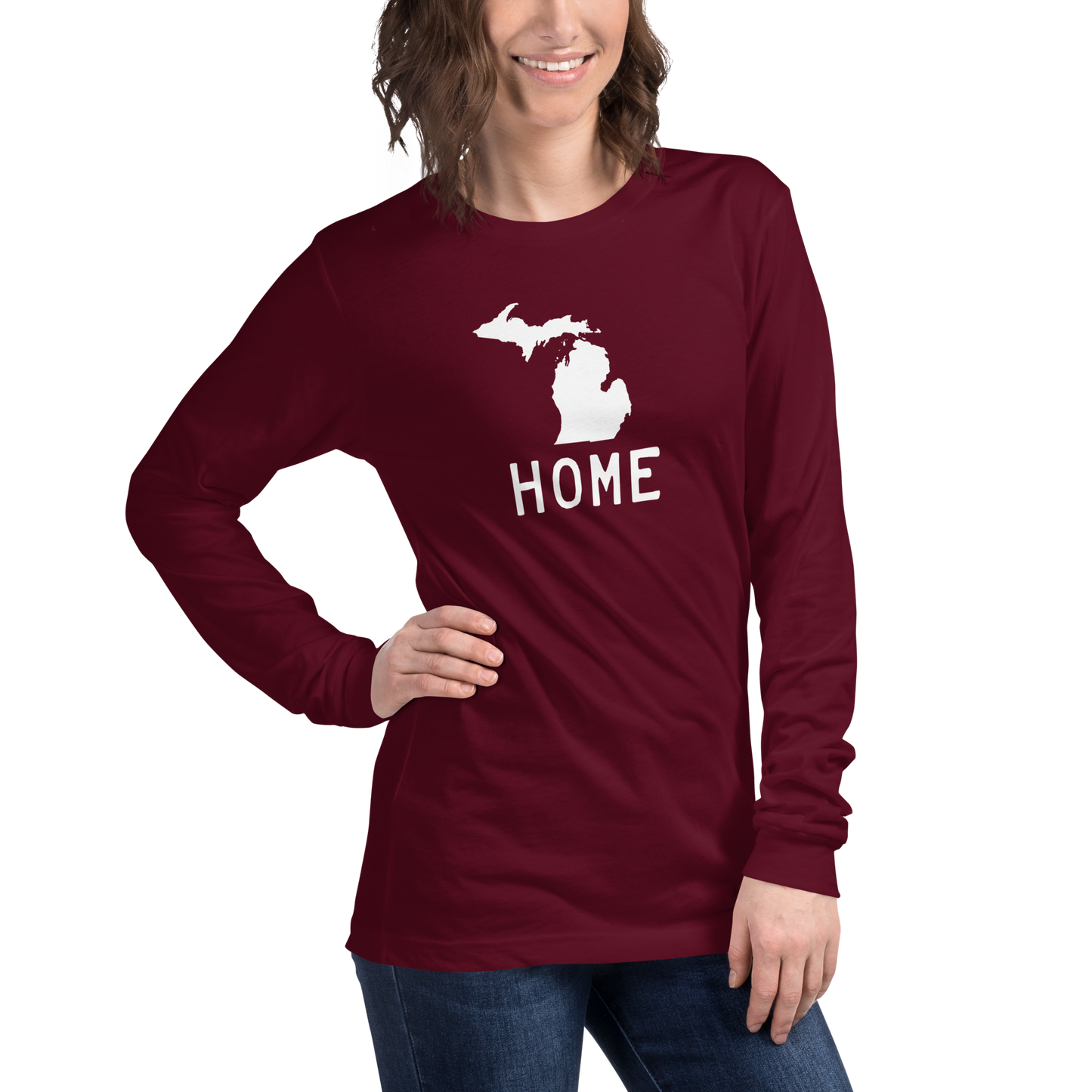 Michigan 'Home' T-Shirt (Licence Plate Font) | Unisex Long Sleeve