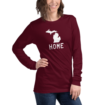 Michigan 'Home' T-Shirt (Licence Plate Font) | Unisex Long Sleeve