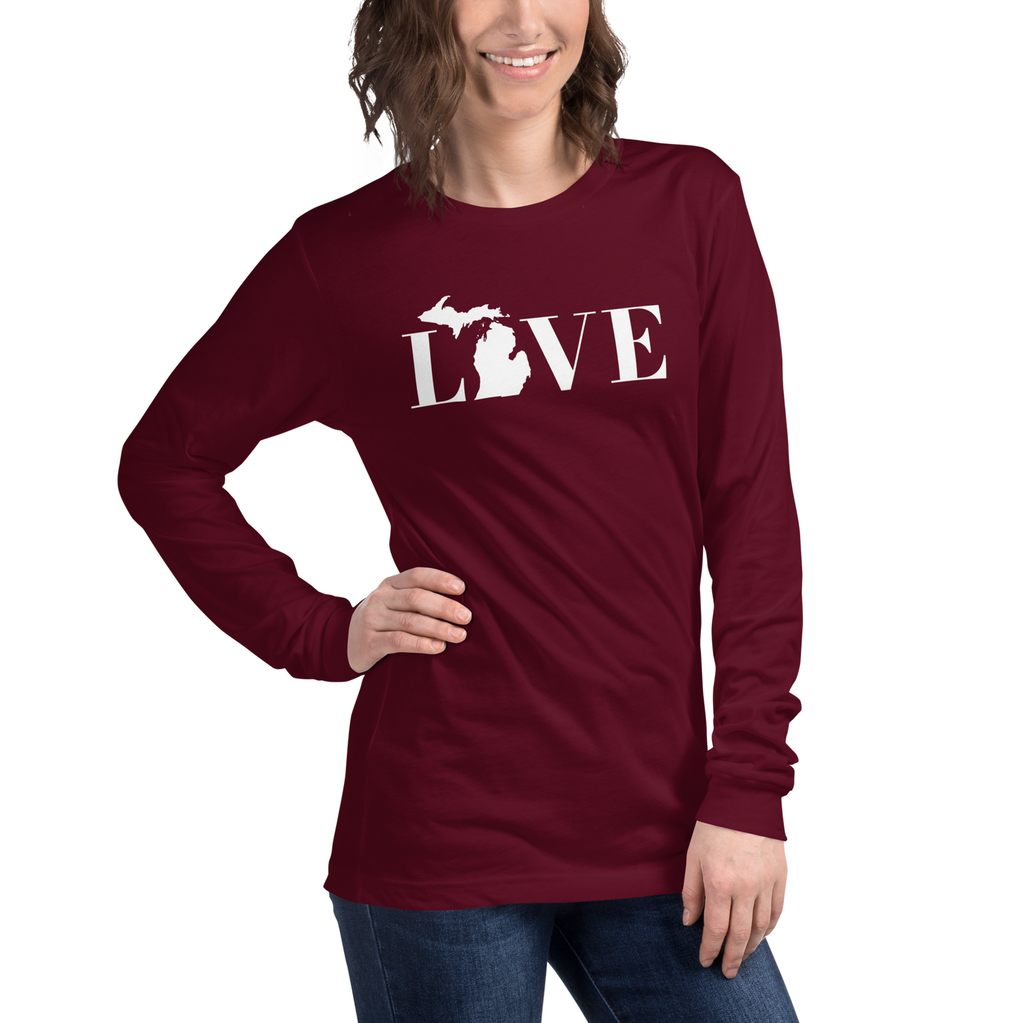 Michigan 'Love' T-Shirt (Didone Font) | Unisex Long Sleeve