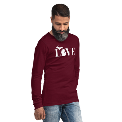 Michigan 'Love' T-Shirt (Didone Font) | Unisex Long Sleeve