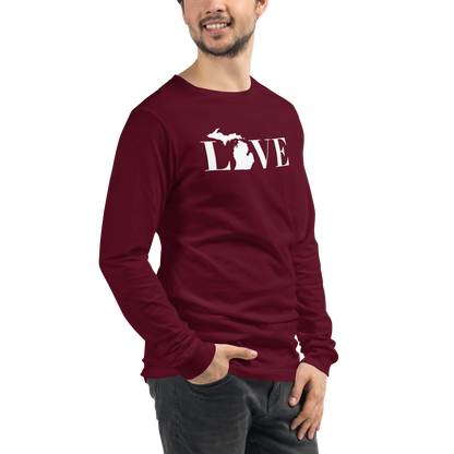 Michigan 'Love' T-Shirt (Didone Font) | Unisex Long Sleeve