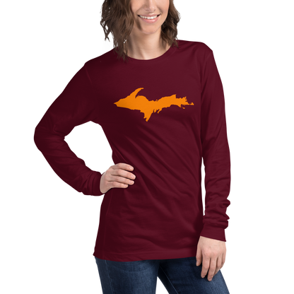 Michigan Upper Peninsula T-Shirt (w/ Orange UP Outline) | Unisex Long Sleeve