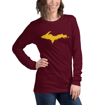 Michigan Upper Peninsula T-Shirt (w/ Gold UP Outline) | Unisex Long Sleeve