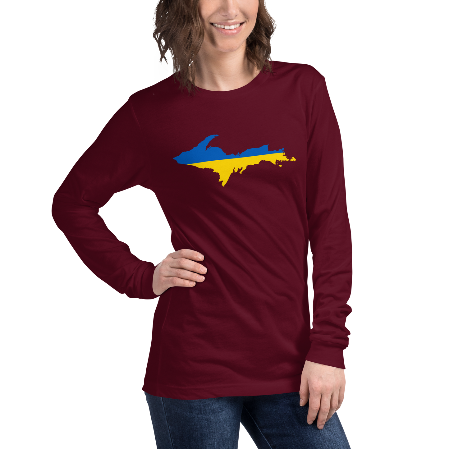 Michigan Upper Peninsula T-Shirt (w/ UP Ukraine Outline) | Unisex Long Sleeve