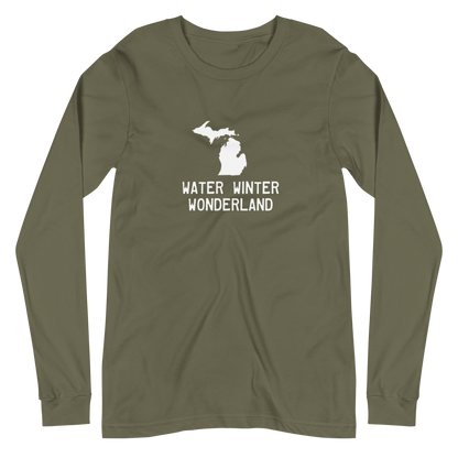 Michigan 'Water Winter Wonderland' Long Sleeve T-Shirt | Unisex