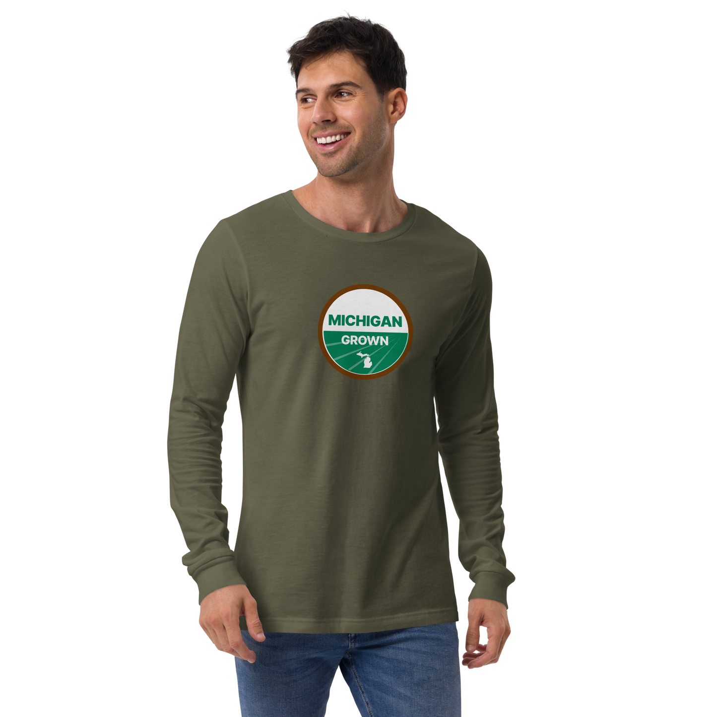 'Michigan Grown' Long Sleeve T-Shirt (Organic Certification Parody)