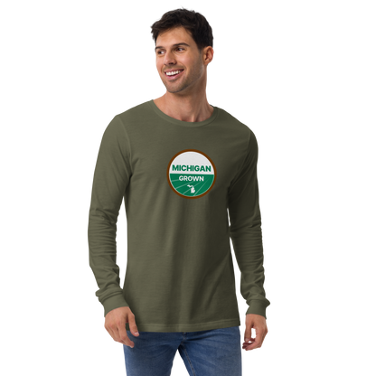 'Michigan Grown' Long Sleeve T-Shirt (Organic Certification Parody)