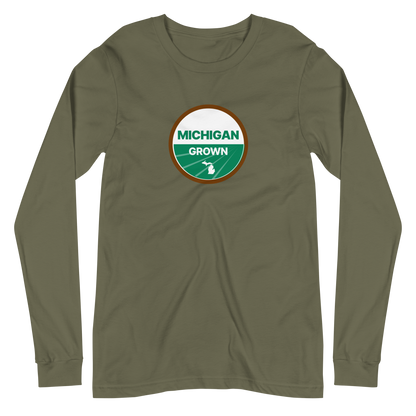 'Michigan Grown' Long Sleeve T-Shirt (Organic Certification Parody)