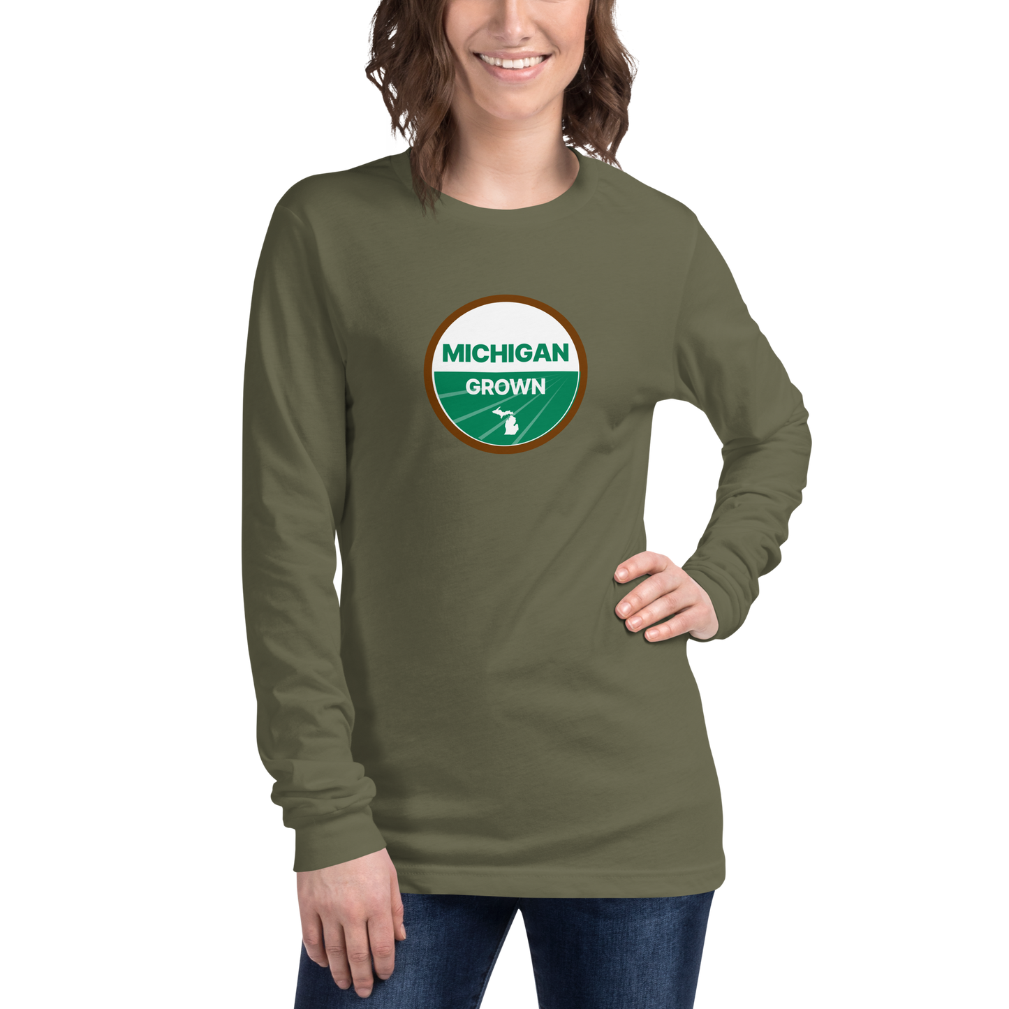 'Michigan Grown' Long Sleeve T-Shirt (Organic Certification Parody)