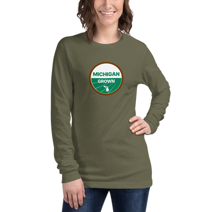 'Michigan Grown' Long Sleeve T-Shirt (Organic Certification Parody)