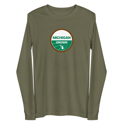 'Michigan Grown' Long Sleeve T-Shirt (Organic Certification Parody)