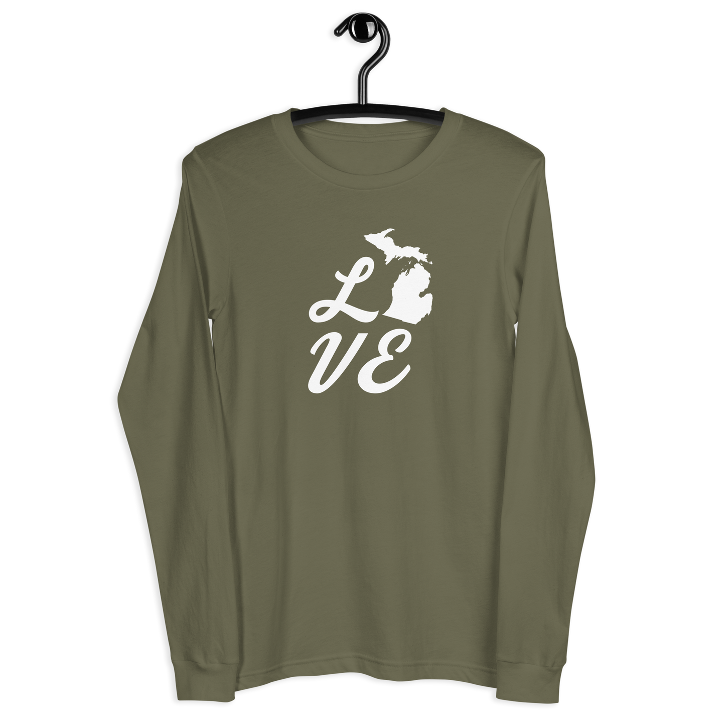 Michigan 'Love' T-Shirt (Retro Script Font) | Unisex Long Sleeve