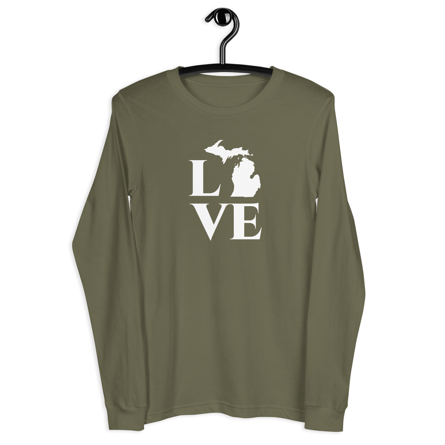 Michigan 'Love' T-Shirt (Roman Serif Font) | Unisex Long Sleeve