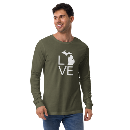 Michigan 'Love' T-Shirt (Thin Sans Font) | Unisex Long Sleeve