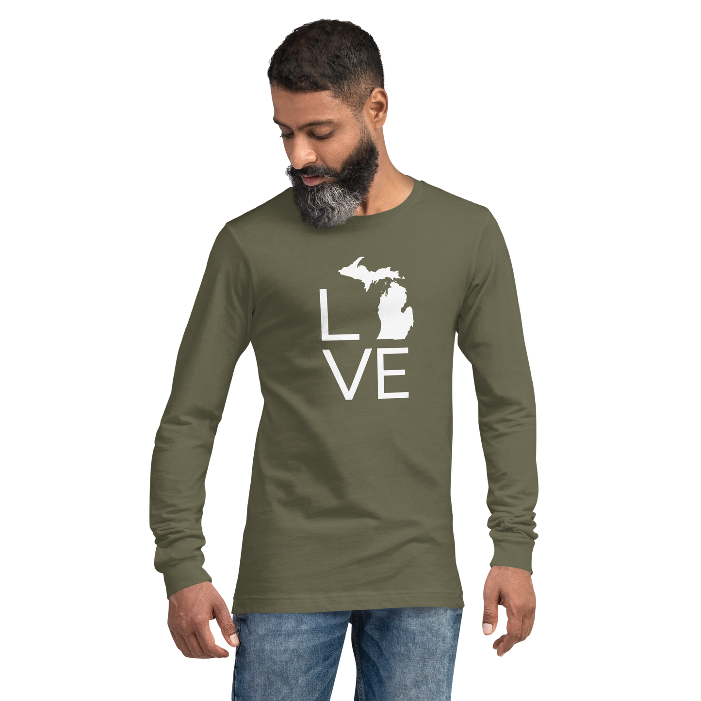 Michigan 'Love' T-Shirt (Thin Sans Font) | Unisex Long Sleeve