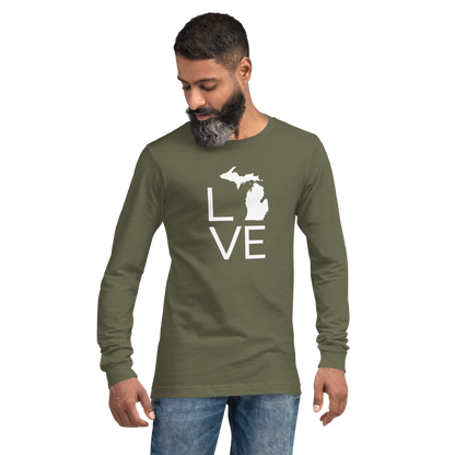 Michigan 'Love' T-Shirt (Thin Sans Font) | Unisex Long Sleeve