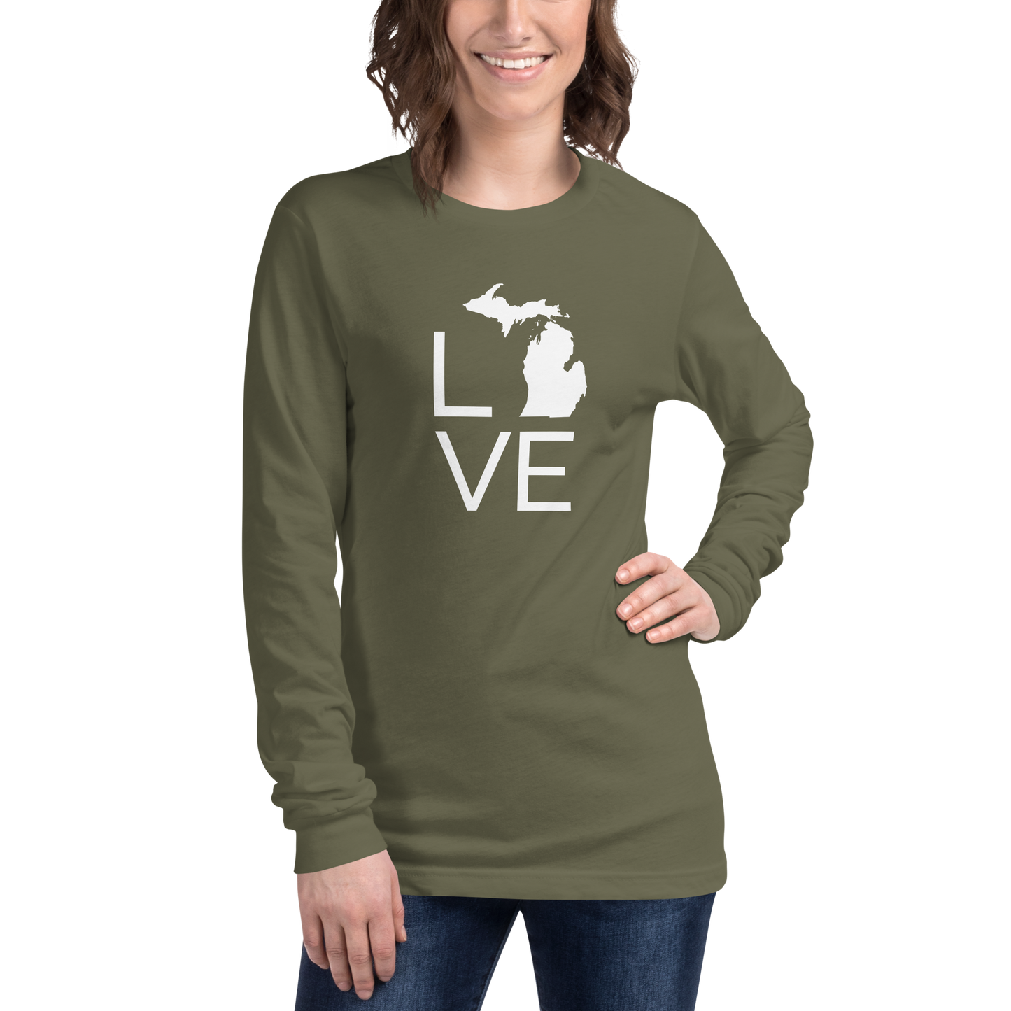 Michigan 'Love' T-Shirt (Thin Sans Font) | Unisex Long Sleeve