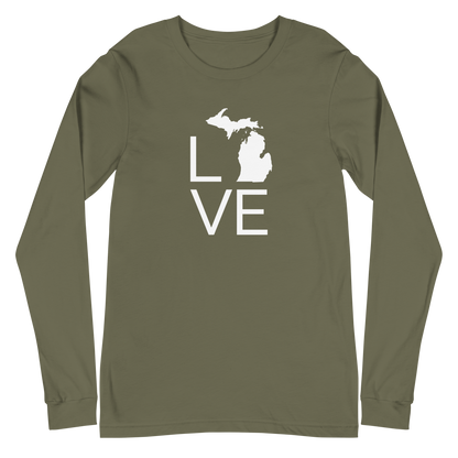 Michigan 'Love' T-Shirt (Thin Sans Font) | Unisex Long Sleeve