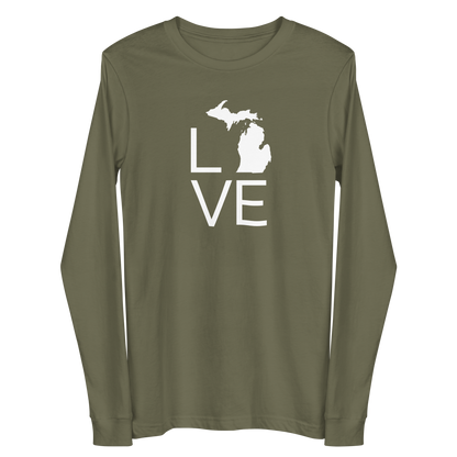 Michigan 'Love' T-Shirt (Thin Sans Font) | Unisex Long Sleeve