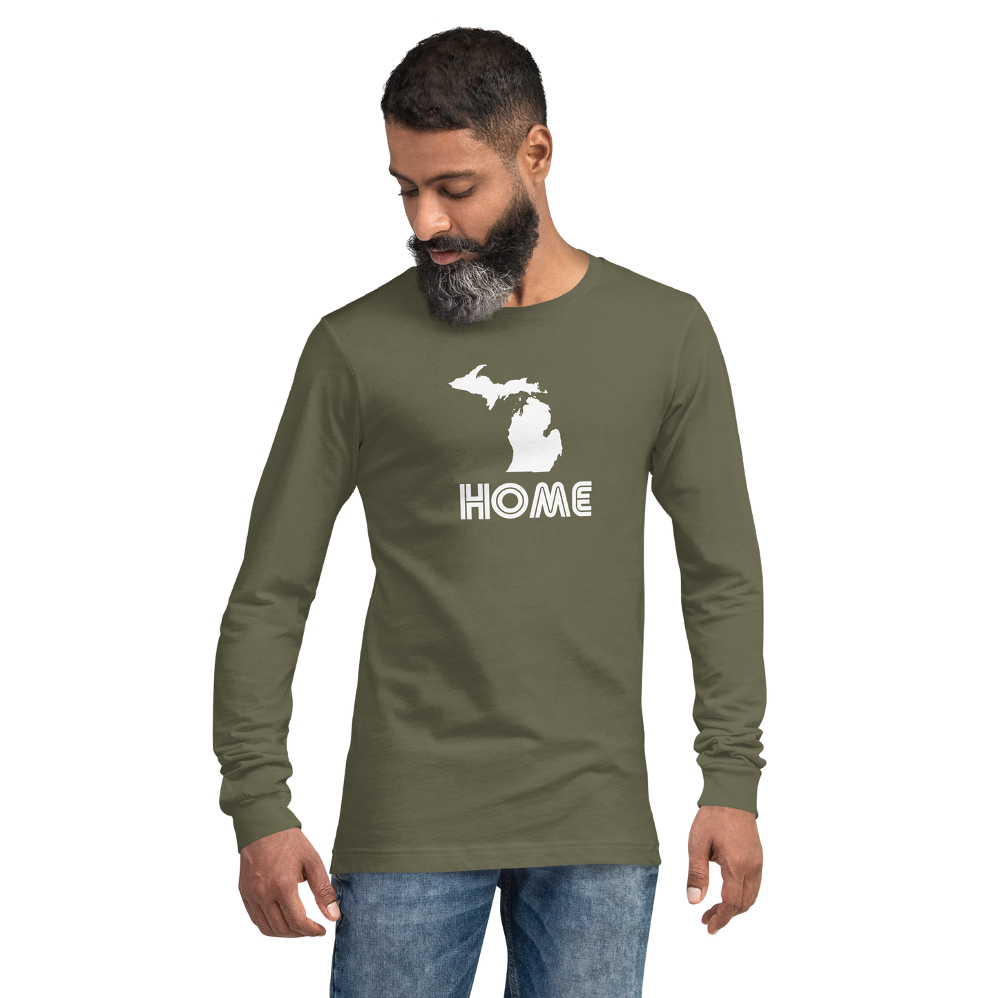 Michigan 'Home' T-Shirt (1970s Audiophile Font) | Unisex Long Sleeve