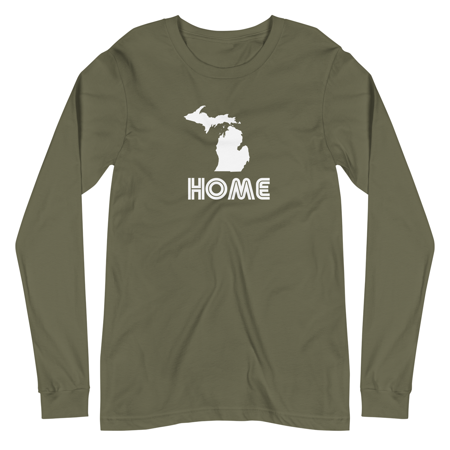 Michigan 'Home' T-Shirt (1970s Audiophile Font) | Unisex Long Sleeve