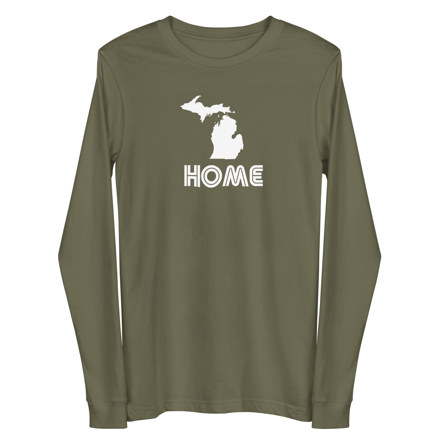 Michigan 'Home' T-Shirt (1970s Audiophile Font) | Unisex Long Sleeve