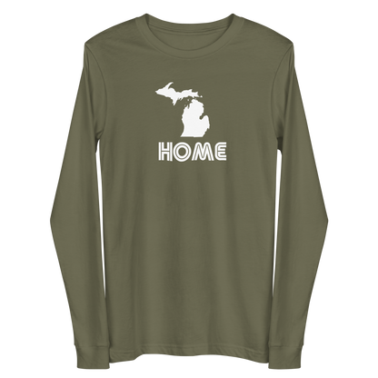 Michigan 'Home' T-Shirt (1970s Audiophile Font) | Unisex Long Sleeve