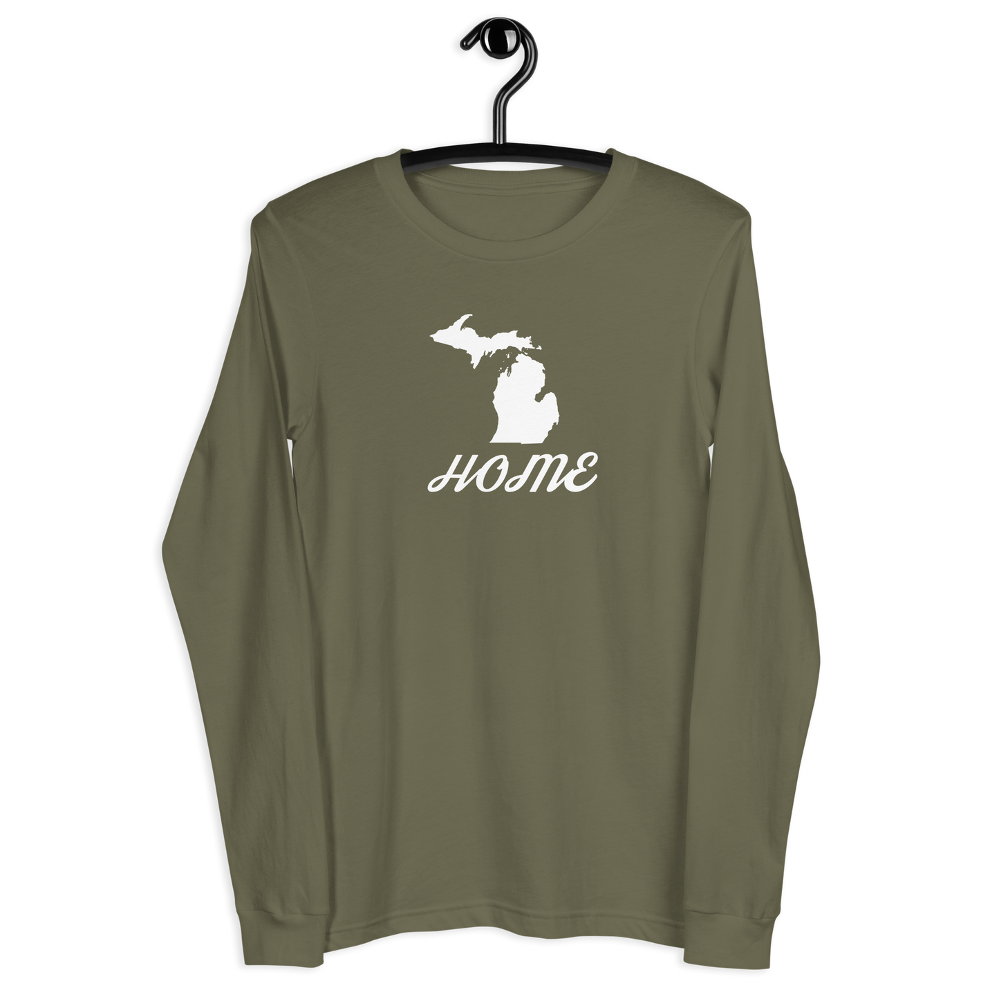 Michigan 'Home' T-Shirt (Retro Script Font) | Unisex Long Sleeve