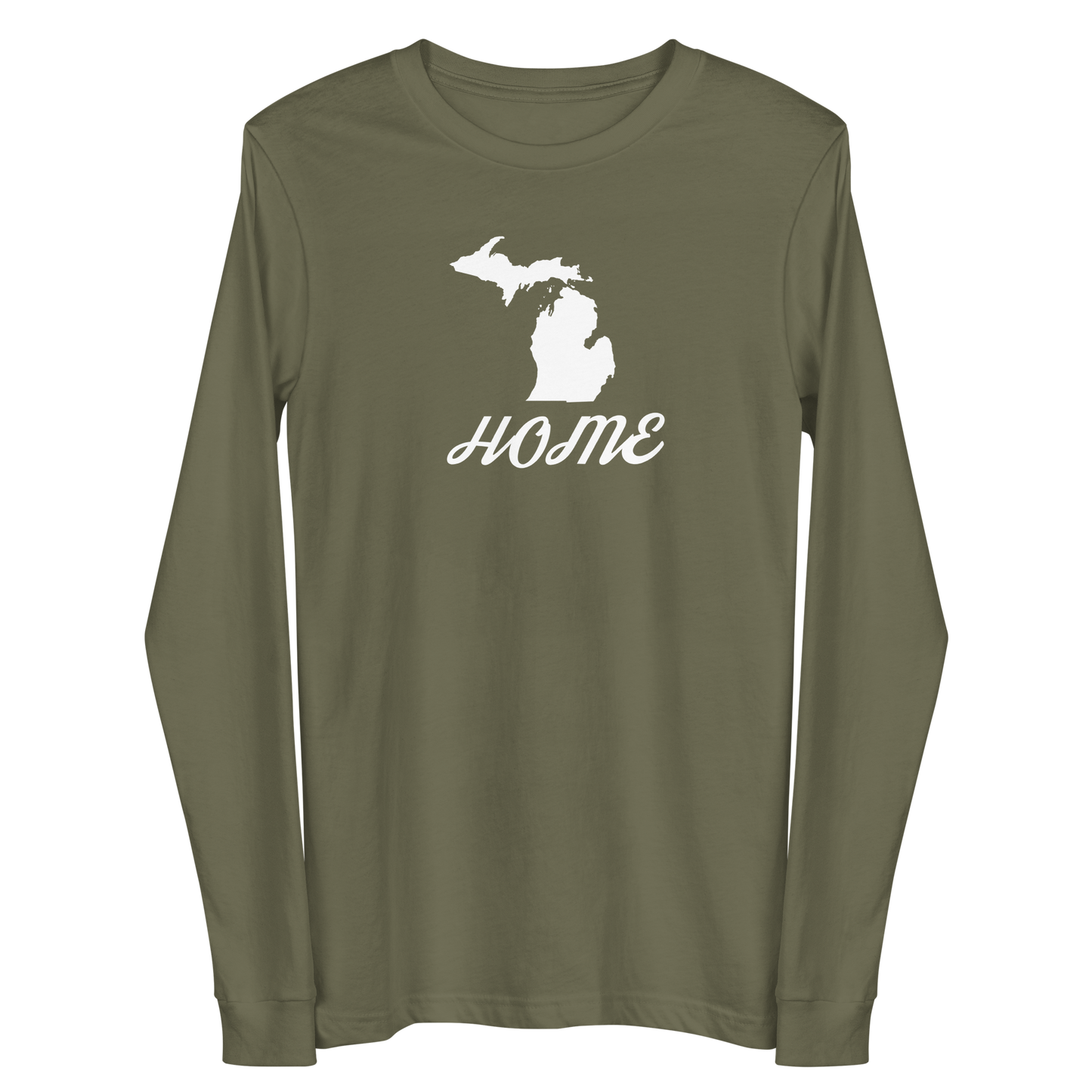 Michigan 'Home' T-Shirt (Retro Script Font) | Unisex Long Sleeve