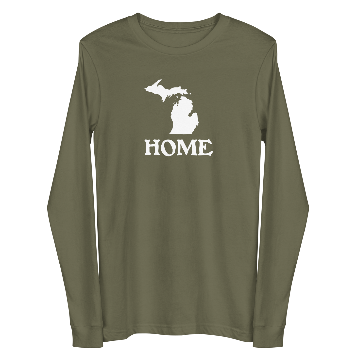 Michigan 'Home' T-Shirt (Woodcut Font) | Unisex Long Sleeve