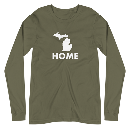 Michigan 'Home' T-Shirt (Geometric Sans Font) | Unisex Long Sleeve