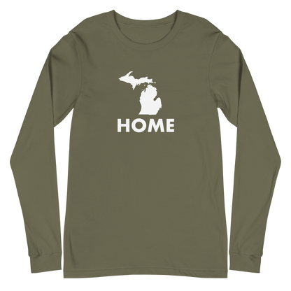 Michigan 'Home' T-Shirt (Geometric Sans Font) | Unisex Long Sleeve