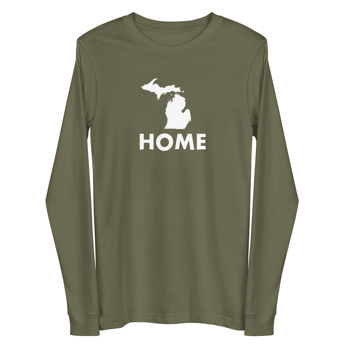 Michigan 'Home' T-Shirt (Geometric Sans Font) | Unisex Long Sleeve