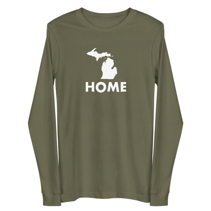 Michigan 'Home' T-Shirt (Geometric Sans Font) | Unisex Long Sleeve